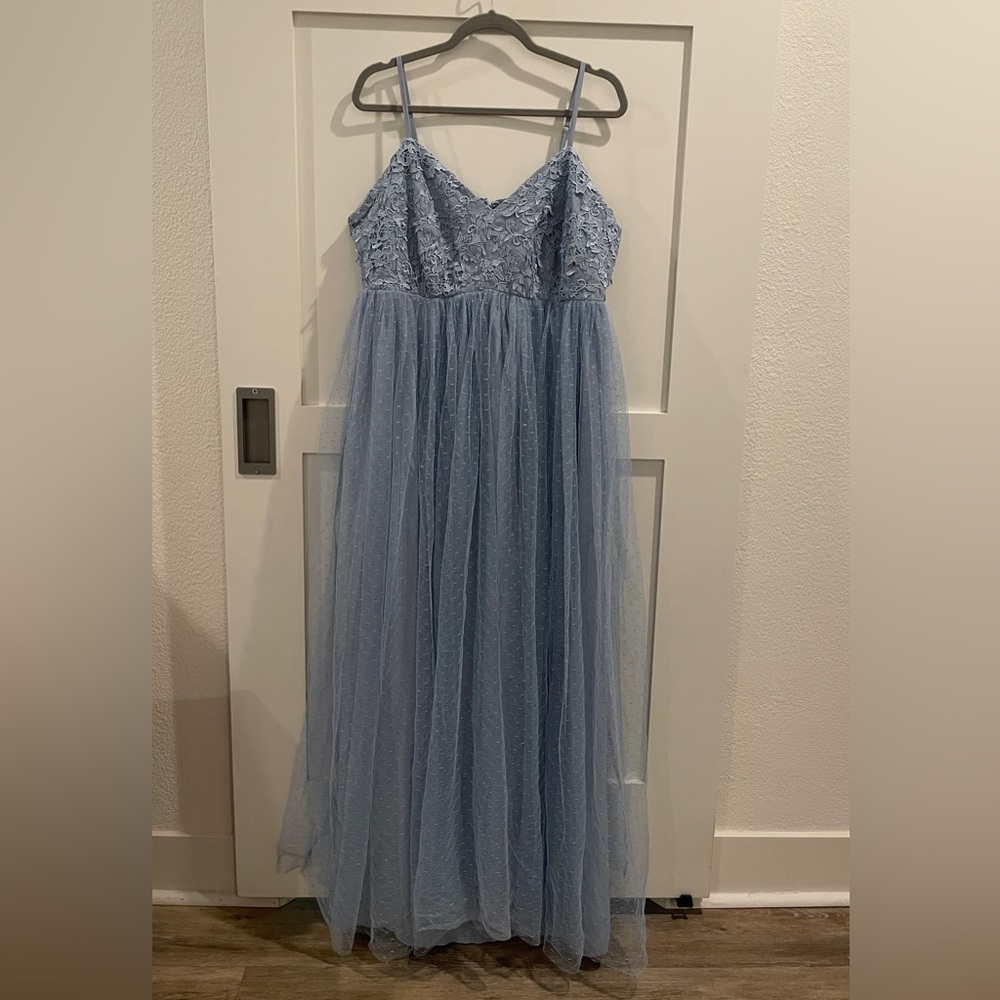 ASOS Blue Lace Tulle Dress Wedding Prom 18